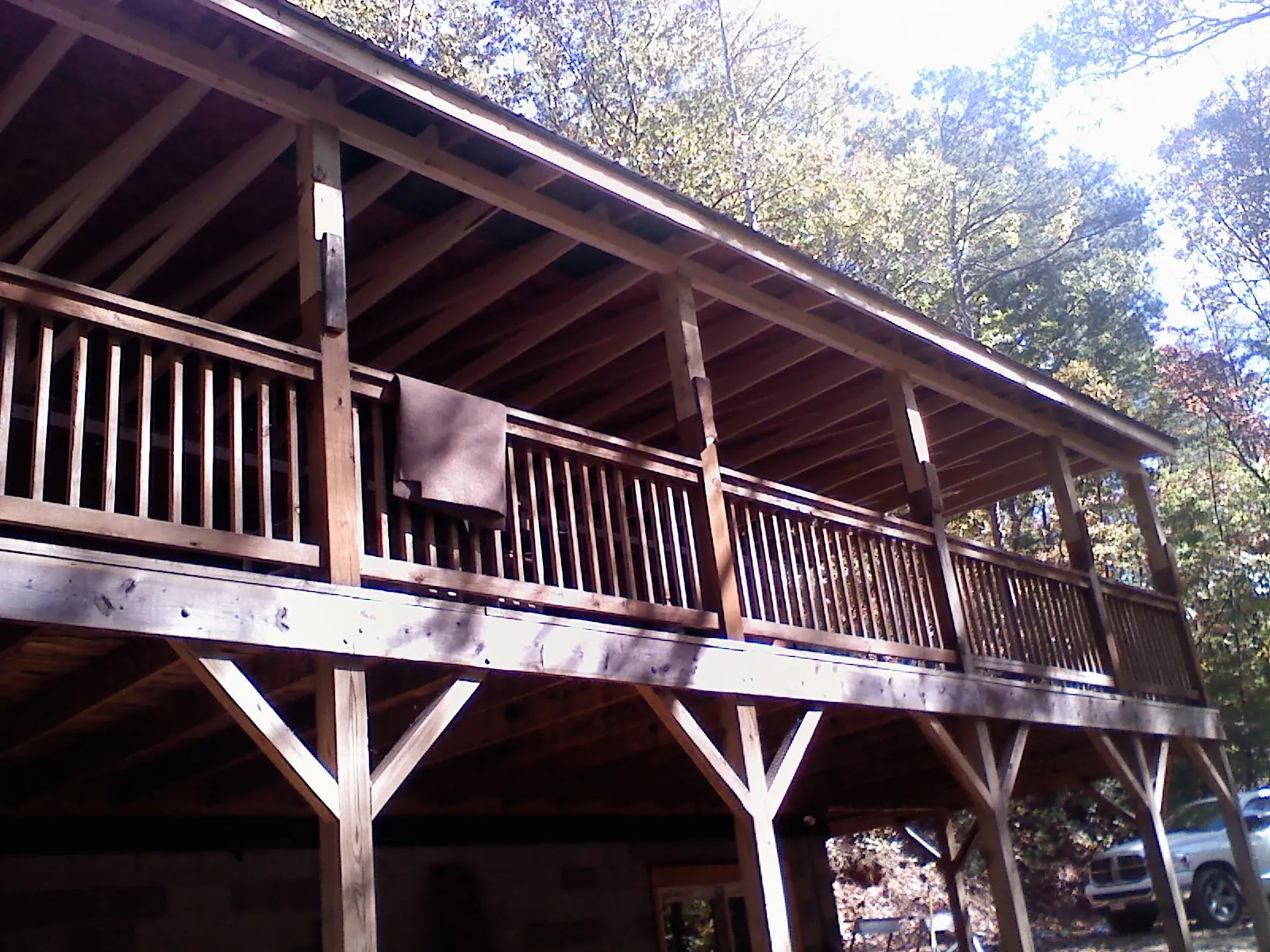 Timber framing under a new elevated porch and deck — Roof Leak Repair in Saluda by Roofing Brothers